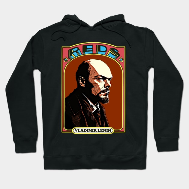 Vladimir Lenin - Retro Communist Trading Card Hoodie by DankFutura